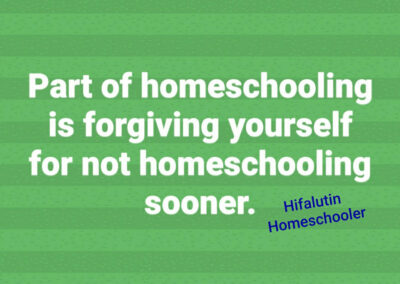forgive yourself for not homeschooling sooner